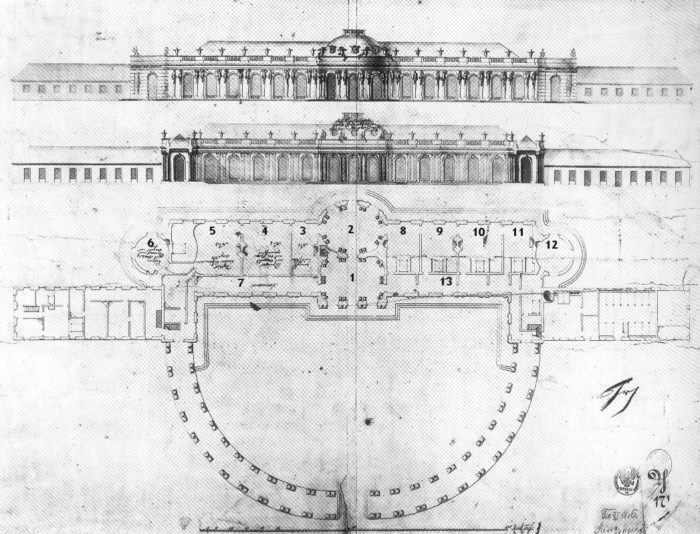 des Innenräume Schloss Sanssouci